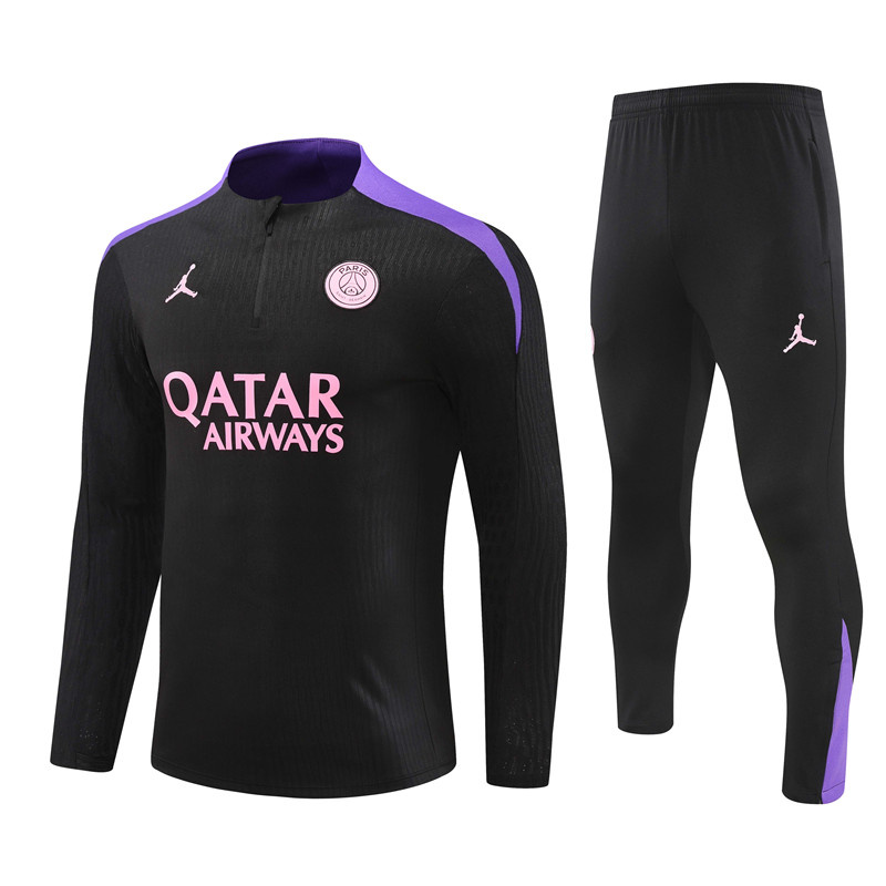 AAA Quality Paris St Germain 24/25 Tracksuit - Black/Purple